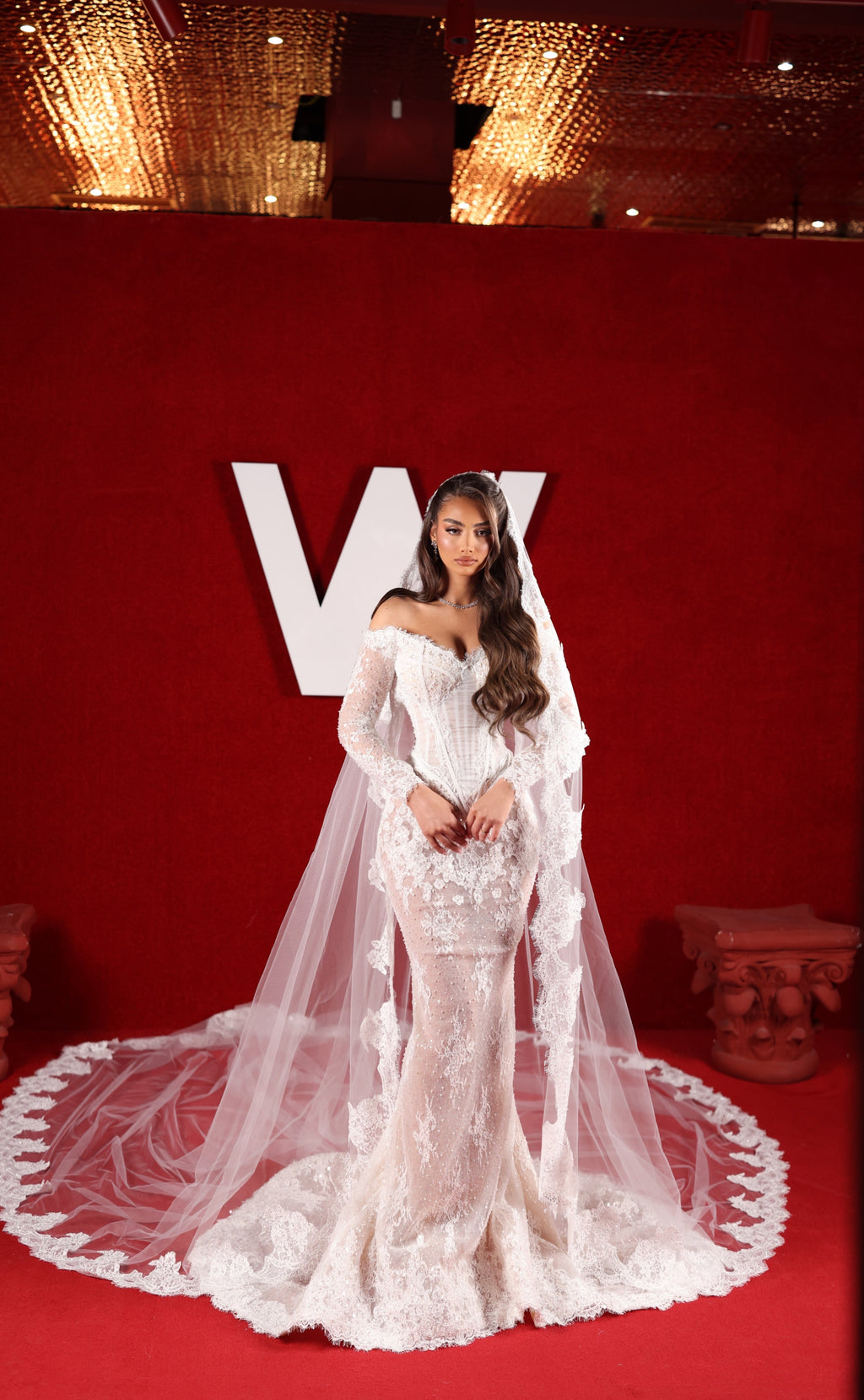 Alviana - Off Shoulder Lace Corset Mermaid Gown
