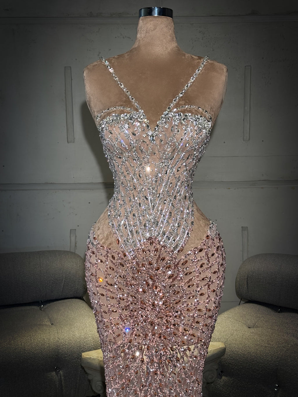 Ayana - Blush & Ice Embellished Dress