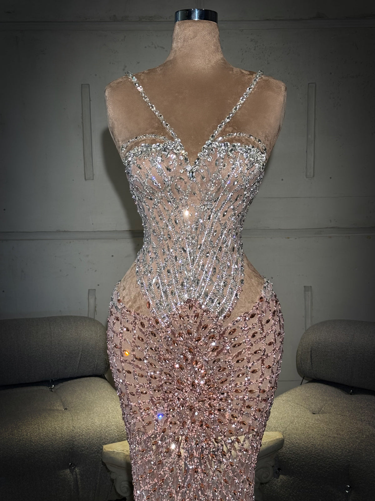 Ayana - Blush & Ice Embellished Dress