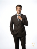 Dark Brown  Pinstripe Two-Piece Suit