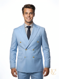 Sky Blue Two- Piece Tailored Suit