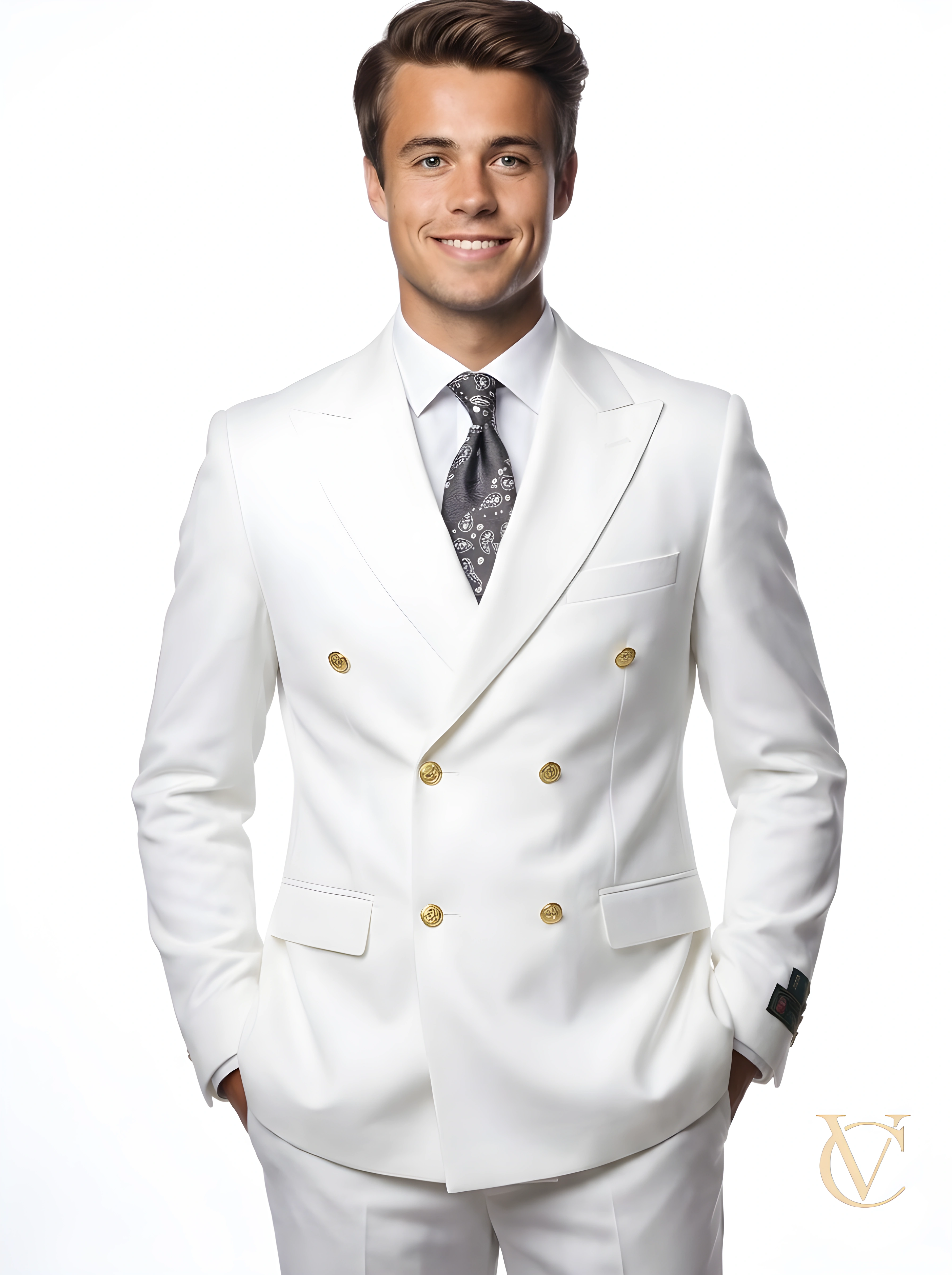 White Two-Piece Tailored Suit