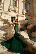 Greta - Embellished ruffle mermaid gown