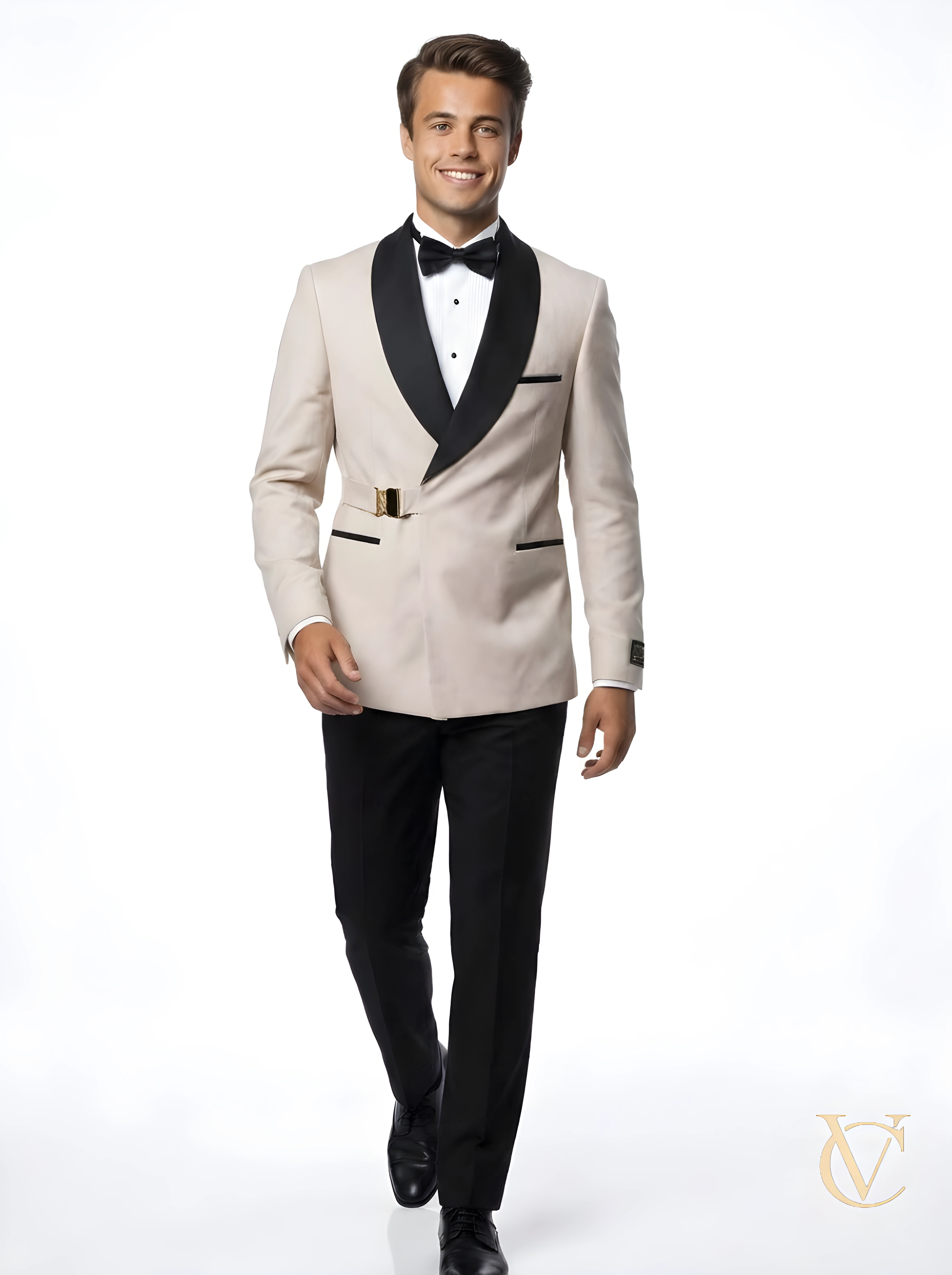 Cream Two-Piece Tailored Suit