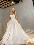 Strapless White Wedding Gown