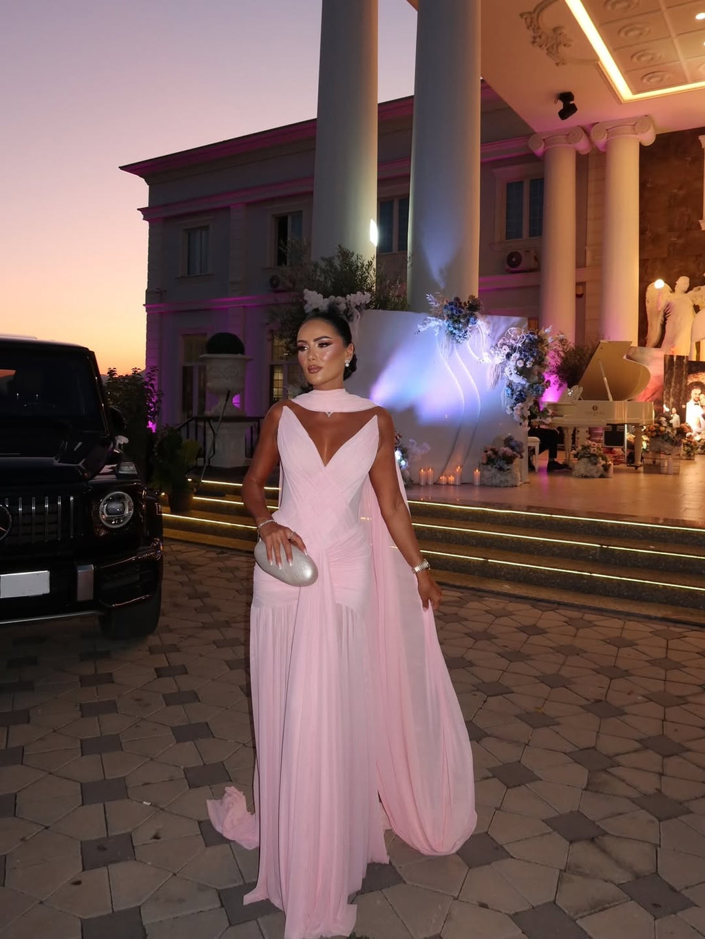 Niná - Blush Pink Draped Gown