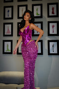 Noemie - Fuchsia Sequin Mermaid Gown