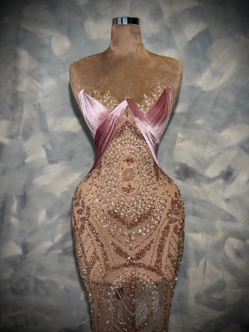 Cléophée - Strapless Crystal Embellished Gown