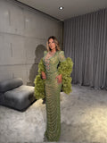 Laurenna - Emerald Beaded Gown