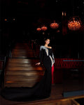 Long Black Dress with Silver Cut-Outs
