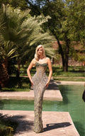 Diora - Crystal Floral Corset Gown