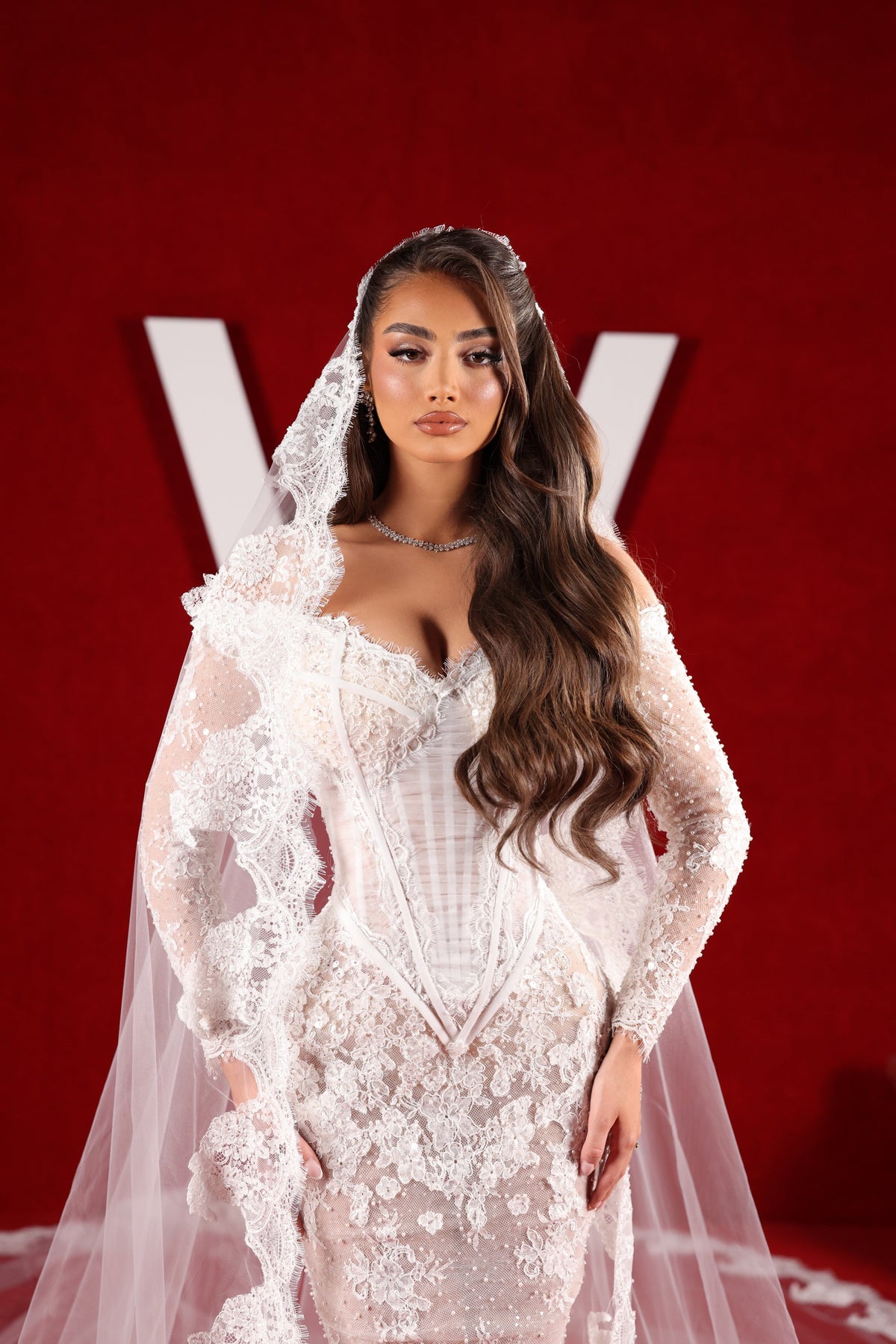 Alviana - Off Shoulder Lace Corset Mermaid Gown