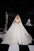 Bridal Ball Gown with 3D floral appliqués