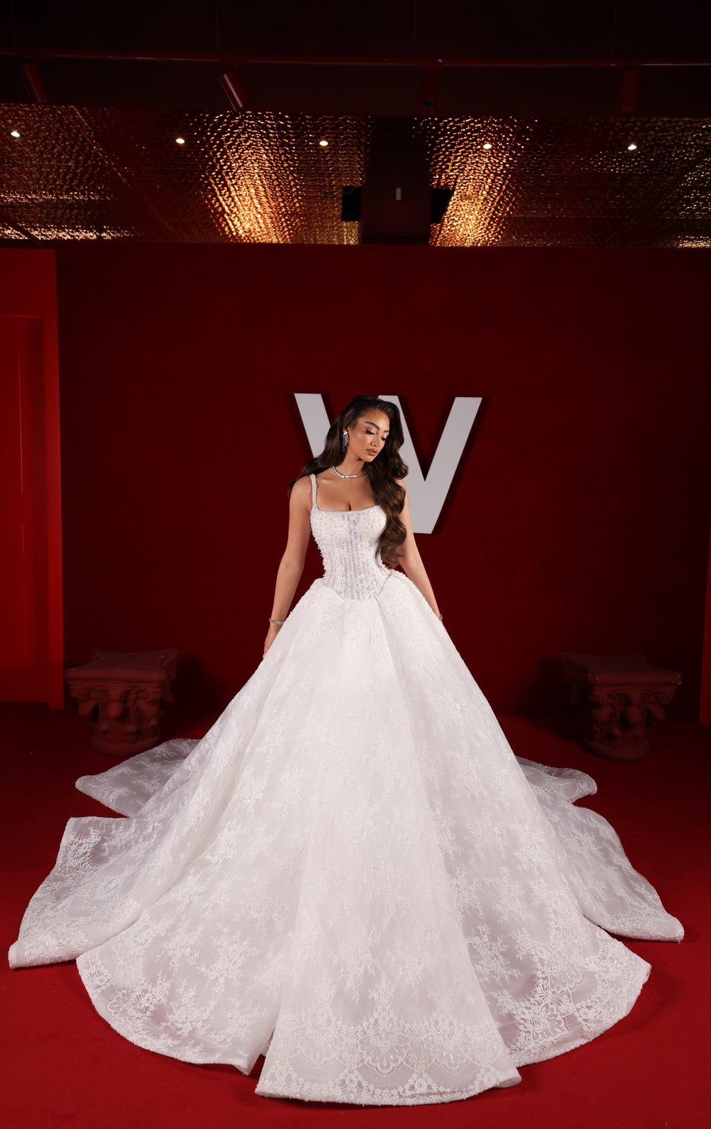 Elmira - Strap Corset Lace Ball Gown