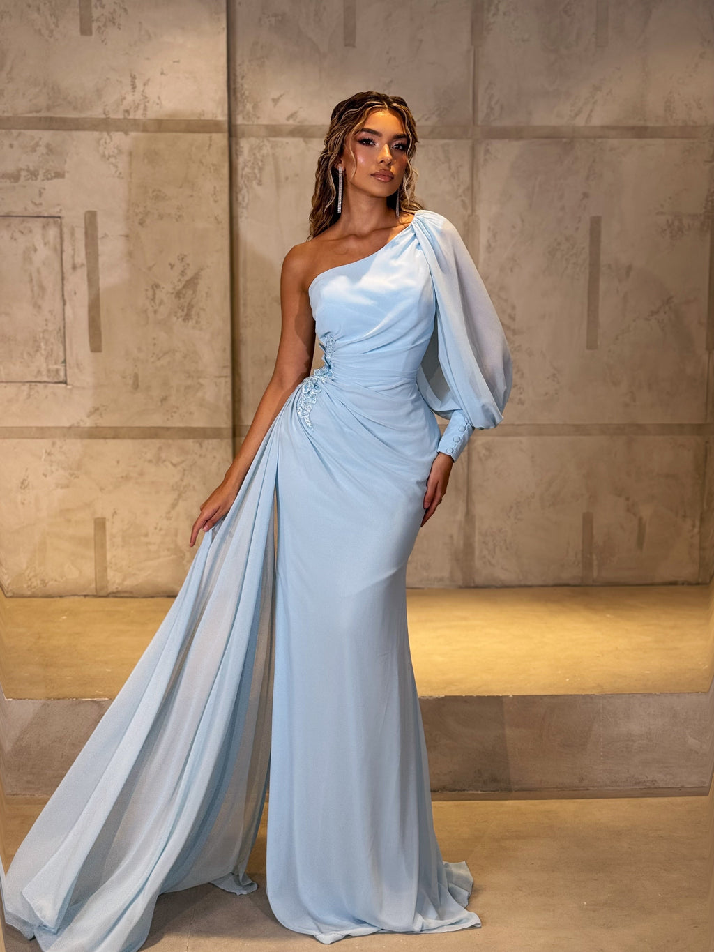 Lèana - One Shoulder Drape Gown