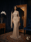Crystal Cape Gold Evening Dress