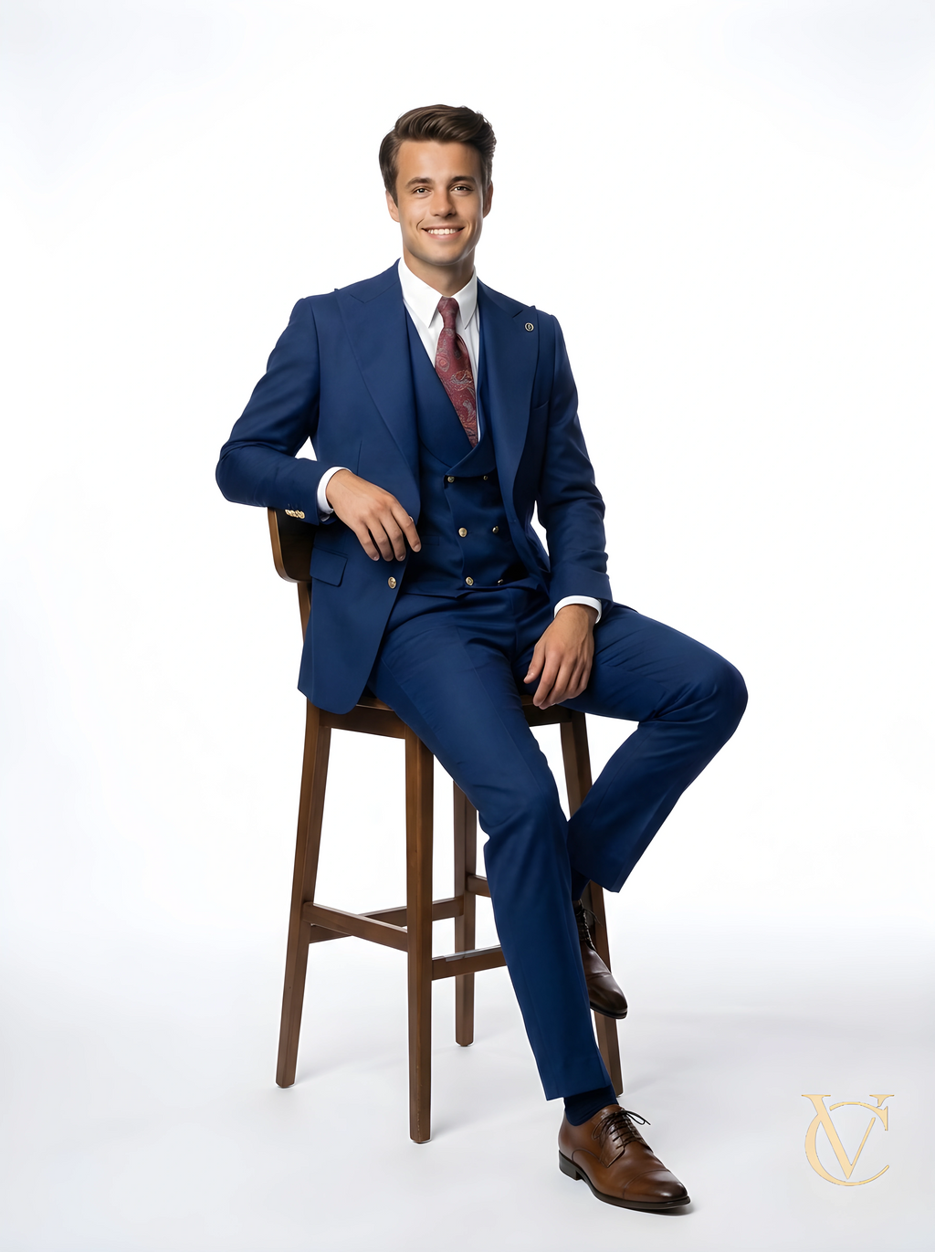 Navy Three-Piece Tailored Suit