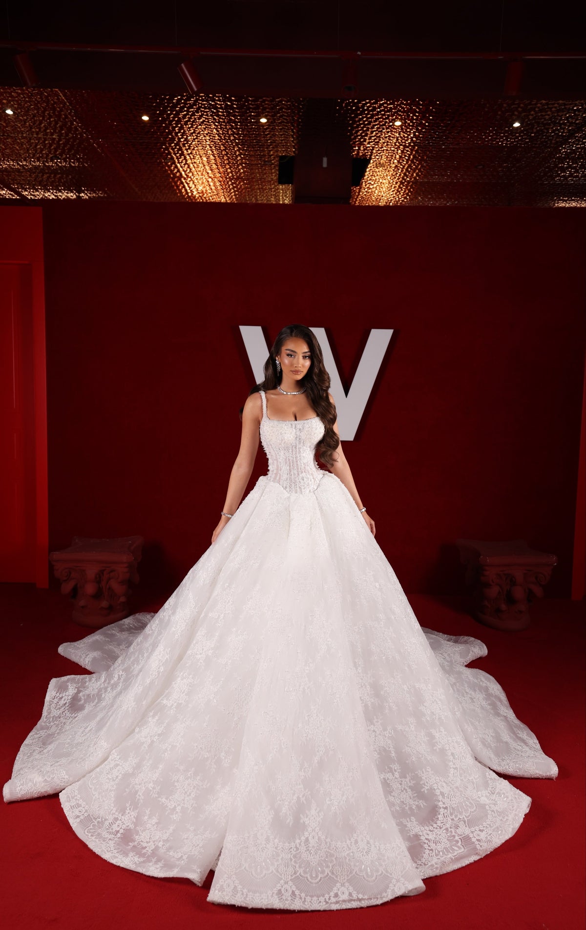Elmira - Strap Corset Lace Ball Gown