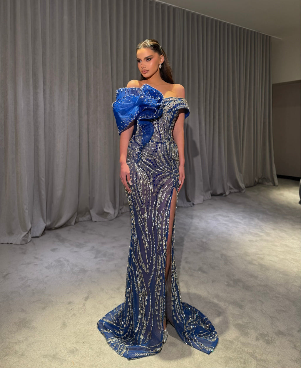 Noéa - Off Shoulder Beaded Corset Gown