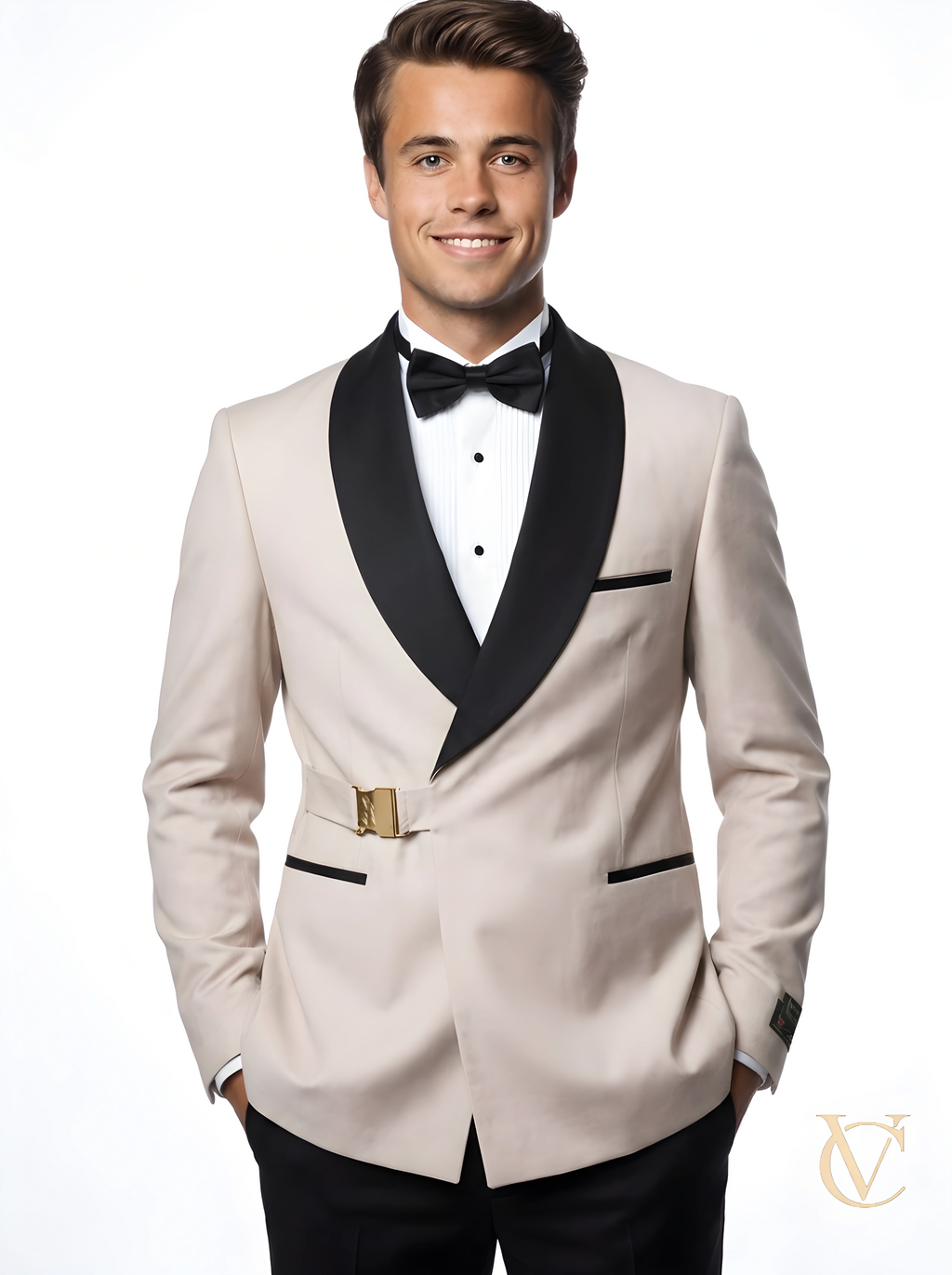 Cream Two-Piece Tailored Suit