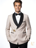 Cream Two-Piece Tailored Suit