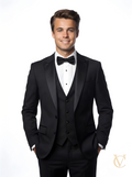 Noir Three-Piece Tuxedo Suit