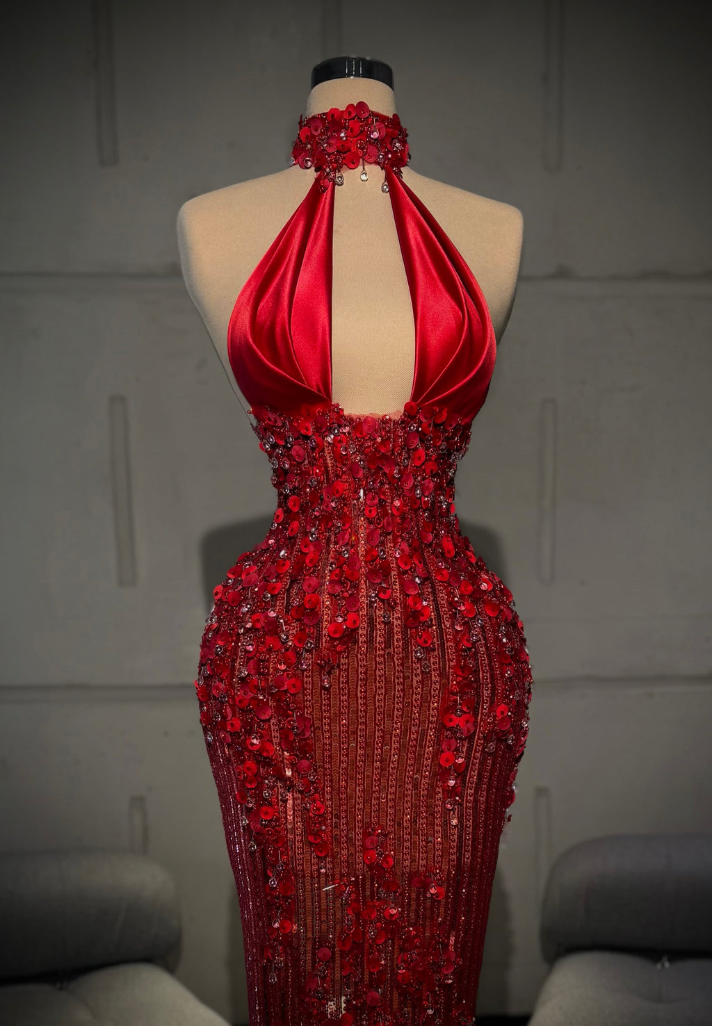 Rachael - Crystal Halter Gown