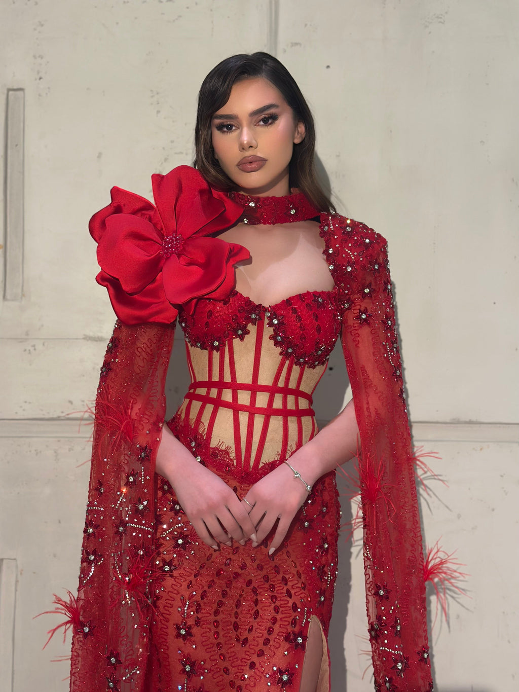 Ardella - Red Embellished Gown