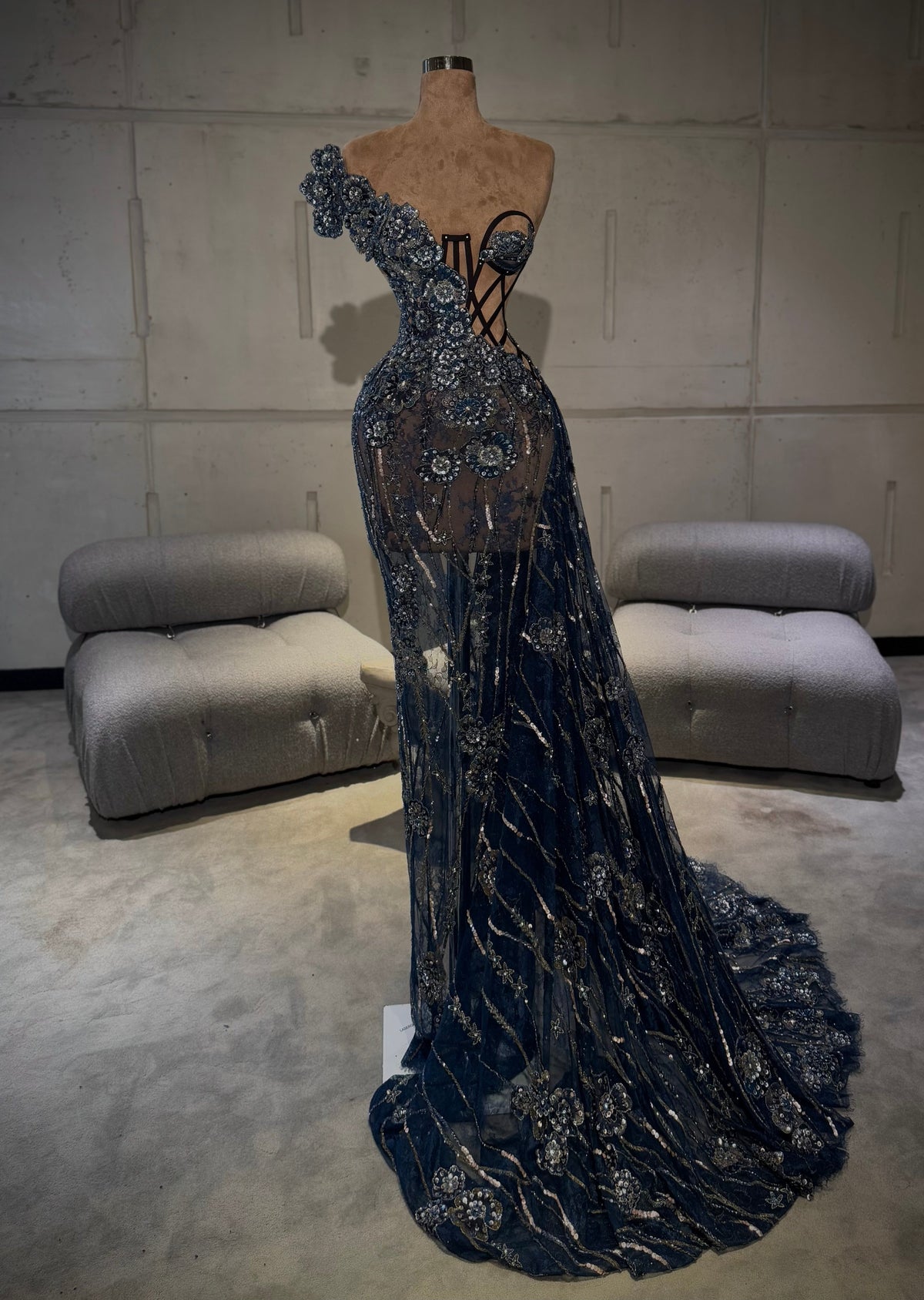 Nissa - One Shoulder Embellished Gown