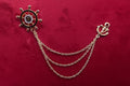 Nautical Ship Wheel & Anchor Lapel Chain | Luxury Menswear Accessories | Vellure Couture