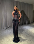 Irielle - Halter Corset Beaded Gown