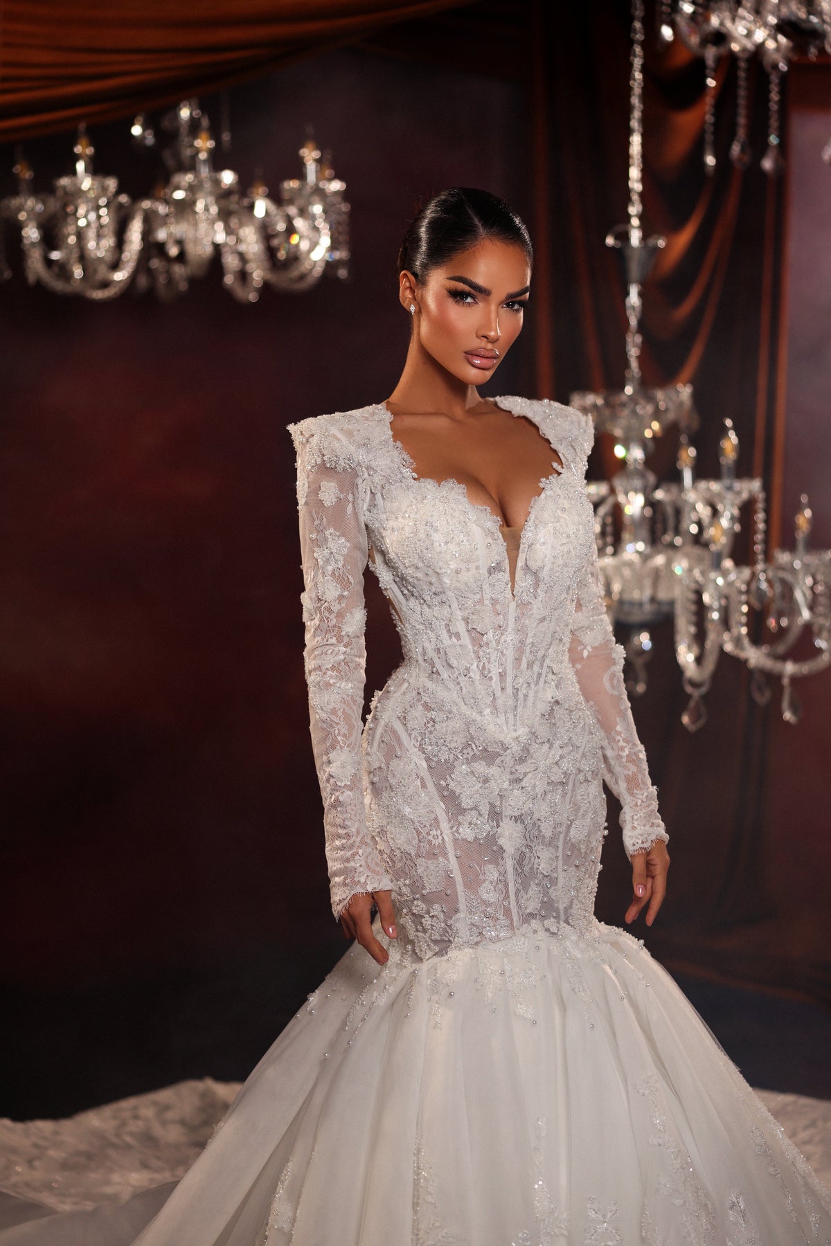 Long Sleeve Lace Mermaid Dress