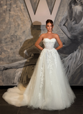 Floreta - Floral basque slit bridal gown