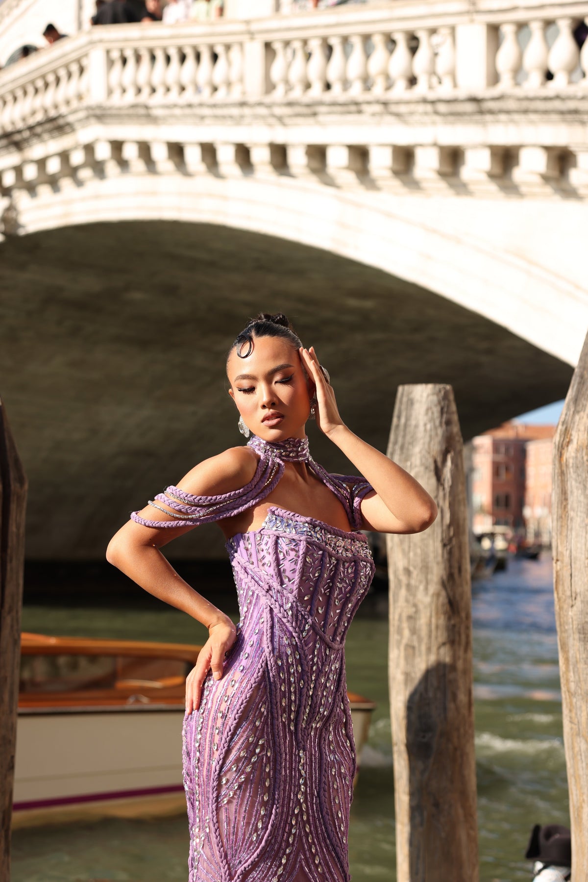 Ronita - Braided Gown with Crystal Collar