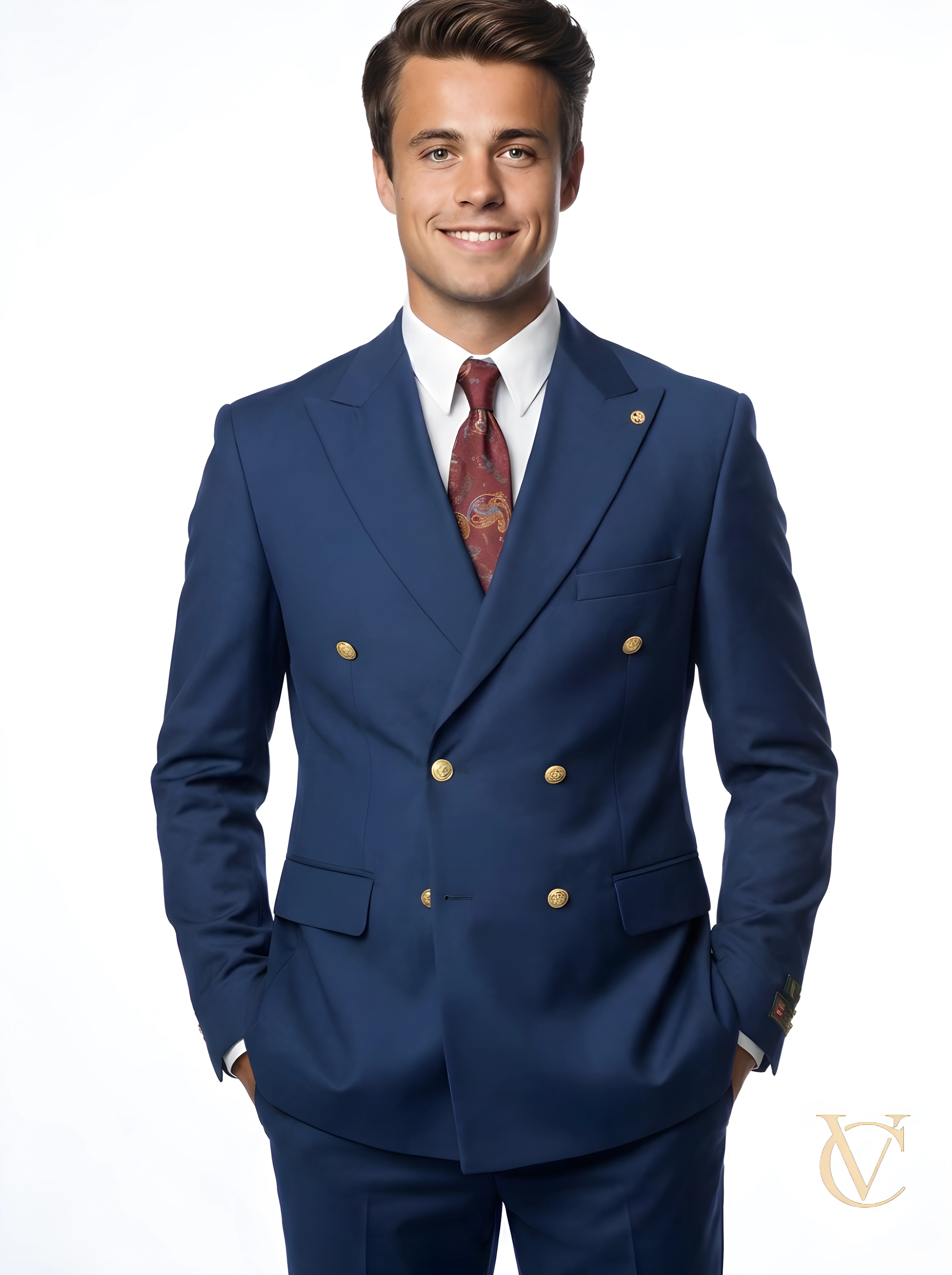 Navy Two-Piece Tailored  Suit