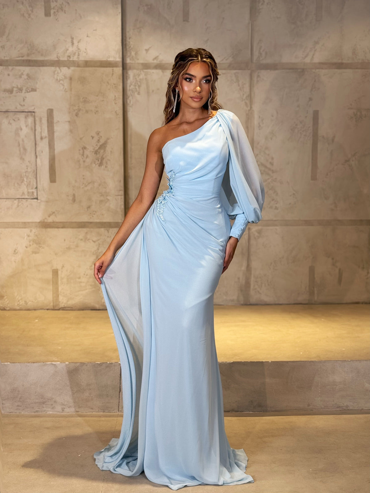 Lèana - One Shoulder Drape Gown