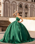 Emerald Satin Ball Gown