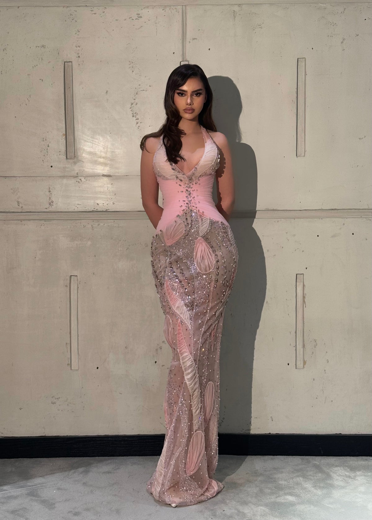 Eraia - Beaded Halter Gown