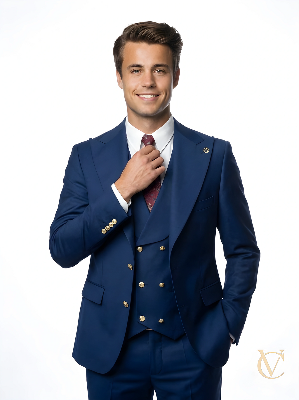 Navy Three-Piece Tailored Suit