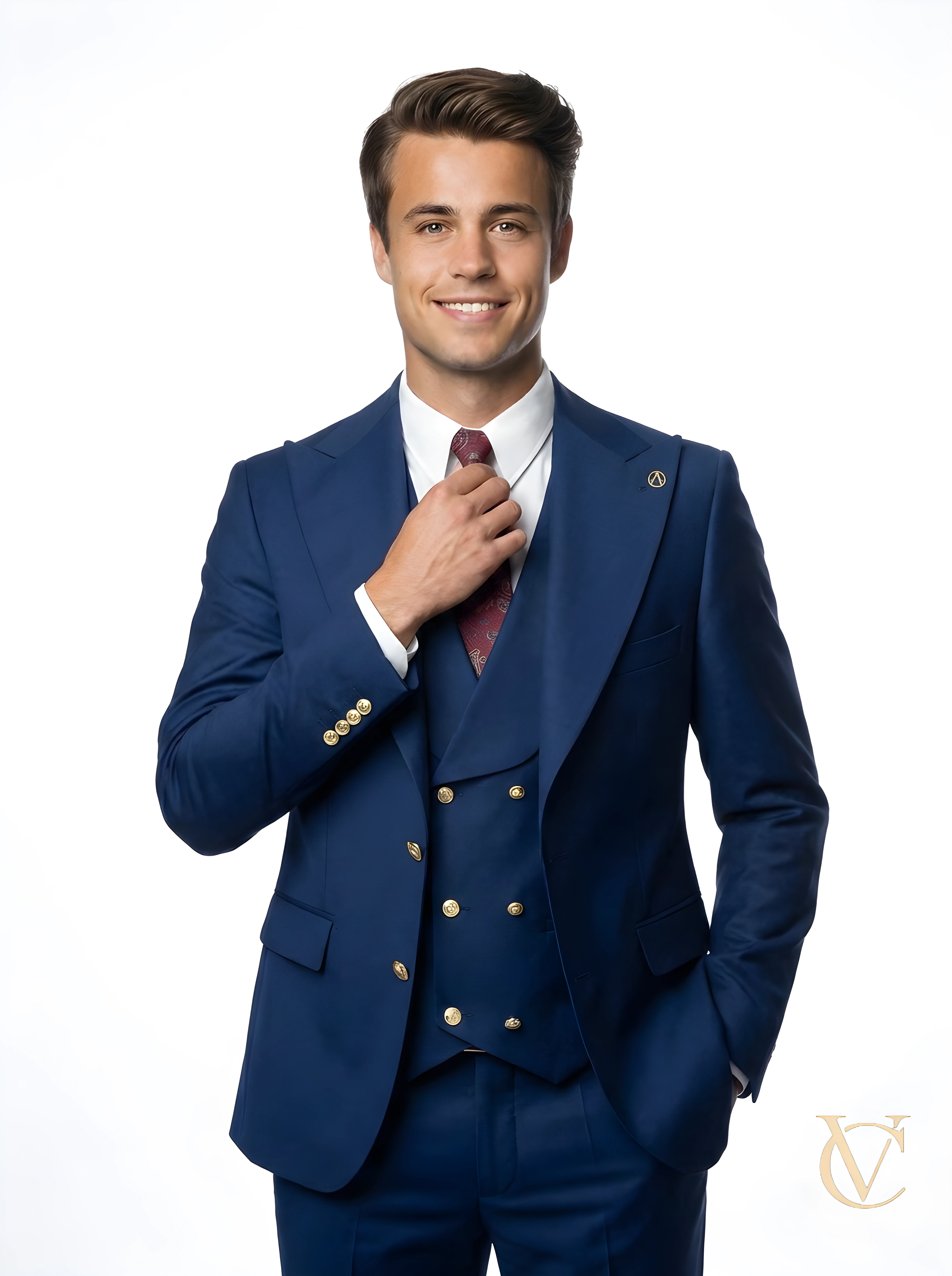 Navy Three-Piece Tailored Suit