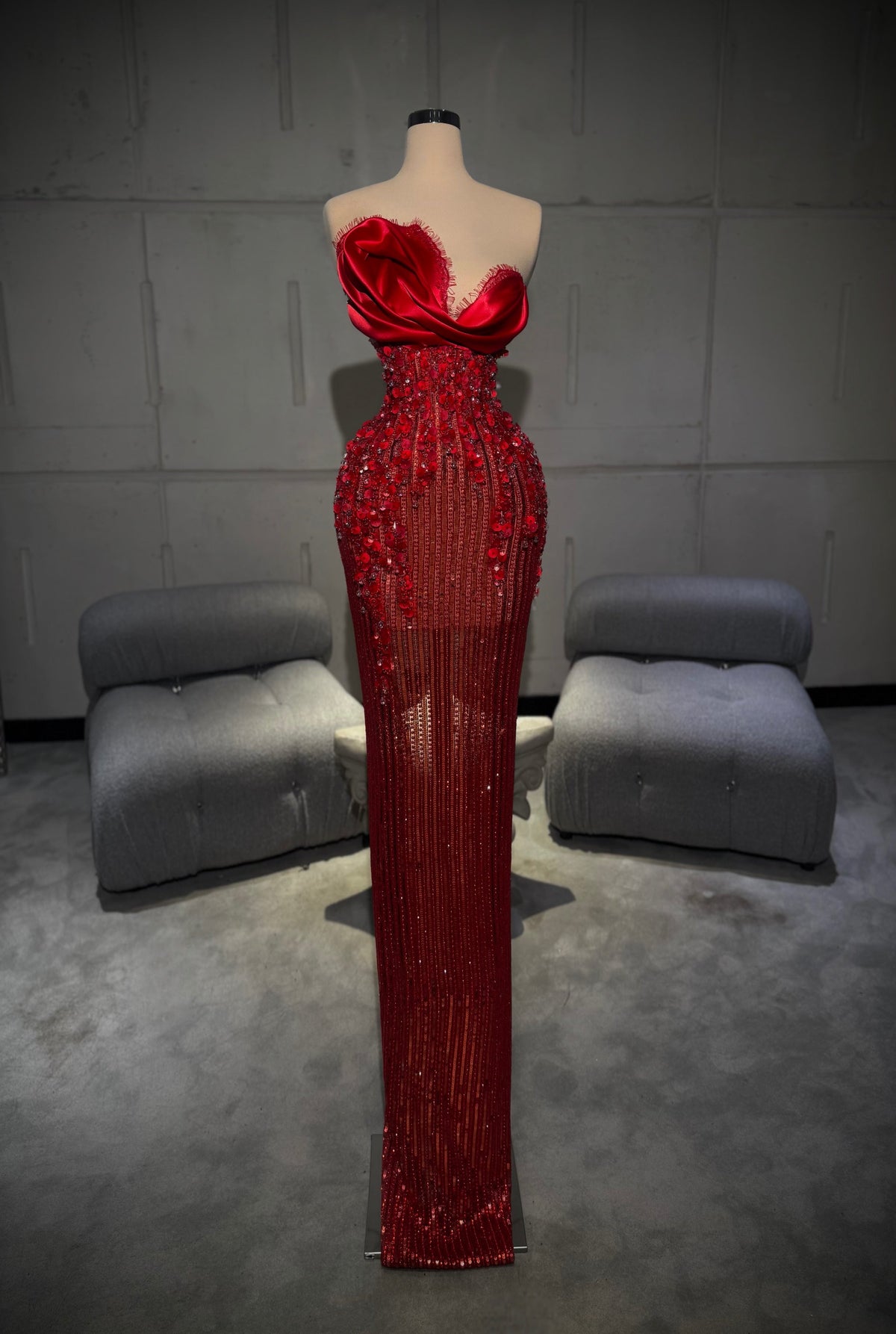 Fioráh - Red Strapless Gown