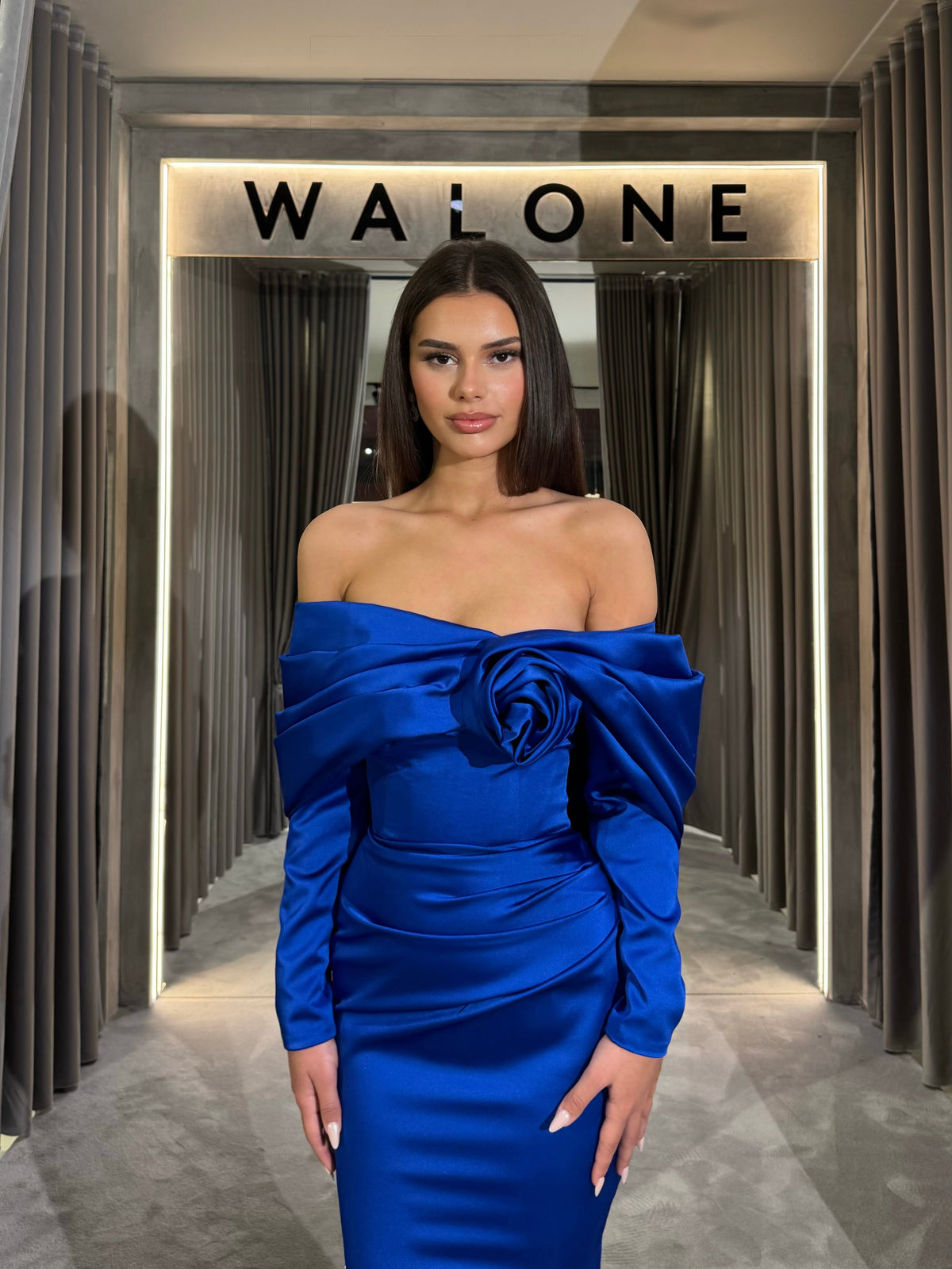 Laurel - Off shoulder Blue Gown
