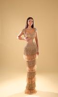 Inara - Crystal Tiered Ruffle Gown