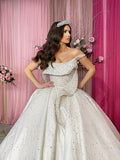 Asymmetrical Bodice Embellished Ball Gown