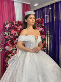 Off Shoulder Sleeves Bridal Gown