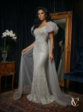 Pearl Cape Couture Gown