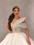 One Shoulder Embellished Ball Gown
