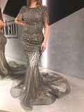 Gray Embellished Dress