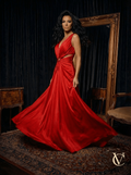 Red High-Low Evening Dress
