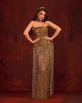 Marzena - Metallic Fringe Gown